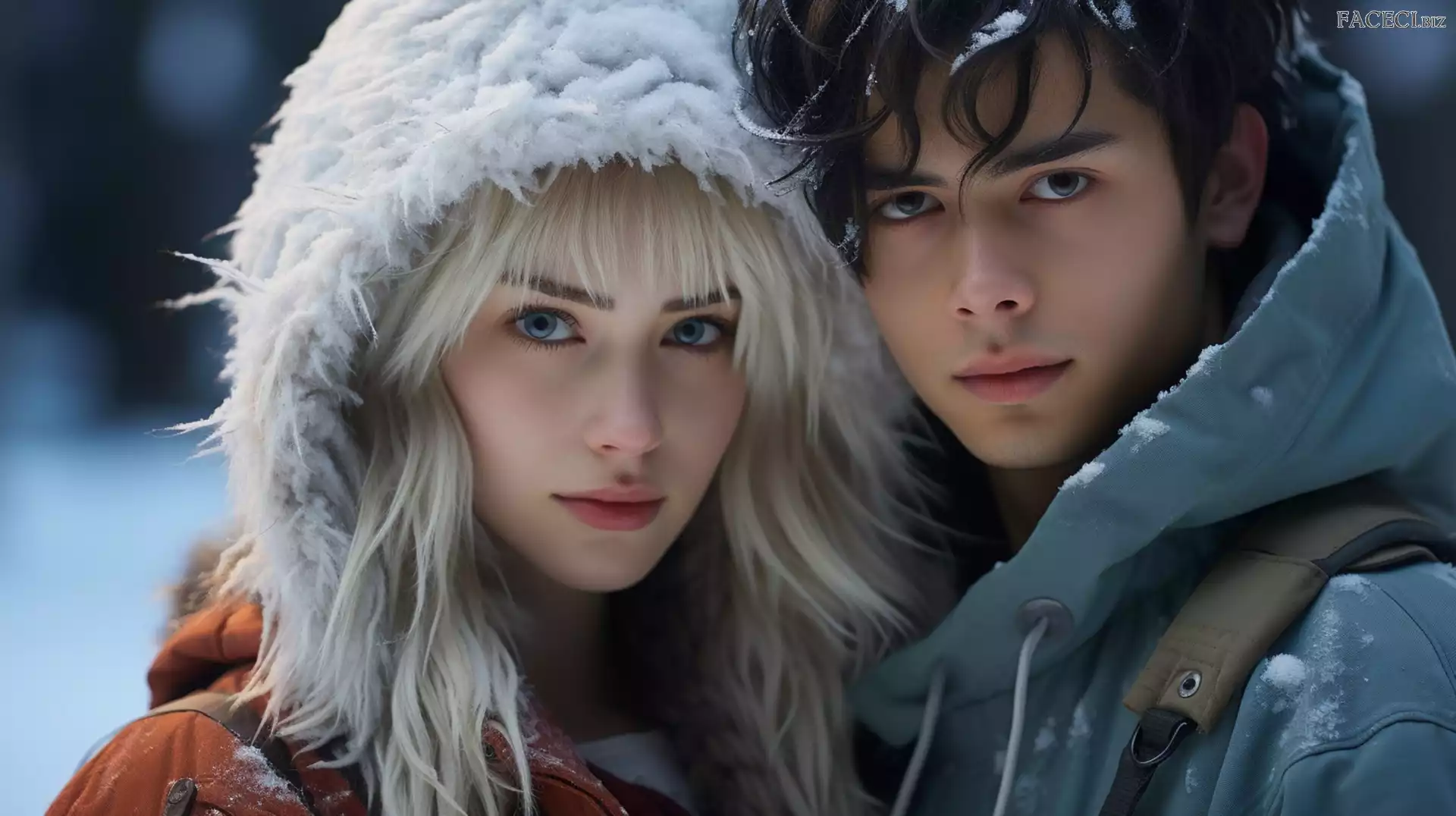 Chłopak, Dziewczyna, Zima, Para